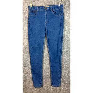 Wax Jean Butt, I Love You Blue Skinny Jeans Size 13 Style 90210